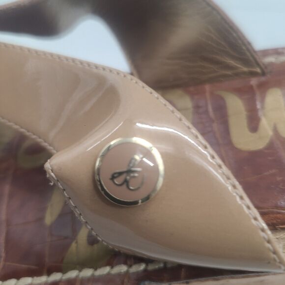 SAM EDELMAN 9.5 M ROMY Platform Flip Flop Sandals Beige Cork Wedge Womens - Picture 3 of 9